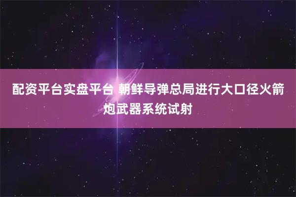 配资平台实盘平台 朝鲜导弹总局进行大口径火箭炮武器系统试射